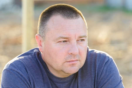 portrait of middle-aged menの写真素材