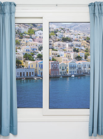 view from the window of the old port town