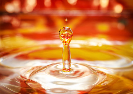 frozen in the air drop of liquid drops in elevation