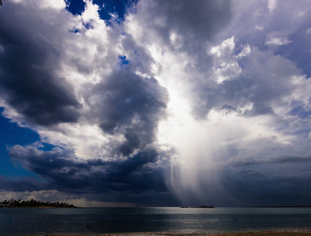 landscape view of the sea storm cloudの写真素材