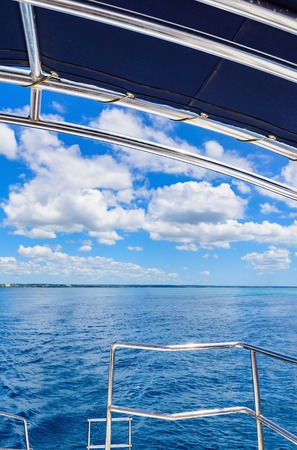 view from the yacht traffic on the seaの写真素材