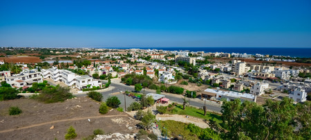Cyprus.limasol.sentember 02.2014. island of Cyprus city view from the top of the hill against the background of the Mediterranean Seaのeditorial素材