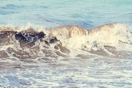 large waves of the Caribbean sea of Dominican Republic