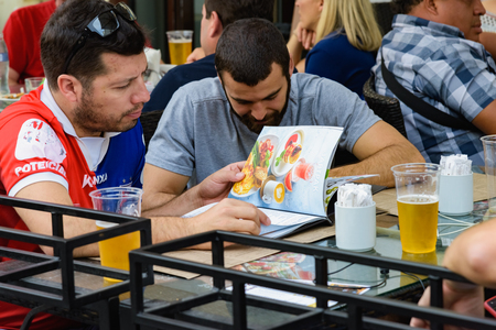 Moscow, Russia, - on June 29, 2018 / Fans of the FIFA World Cup in the center of Moscowのeditorial素材