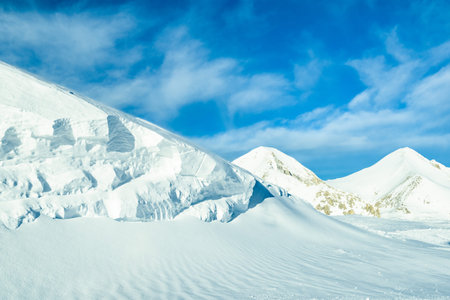 Pirin Mountain in Winter. Peaks mountain Pirin covered in snow in Winter. Bansko, Bulgaria