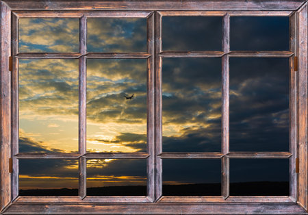 open window view of the sky with clouds sunrise