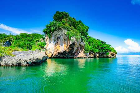 uninhabited bird nesting islands in the preserve of the Dominican Republicの写真素材