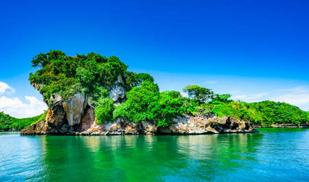 uninhabited bird nesting islands in the preserve of the Dominican Republicの写真素材