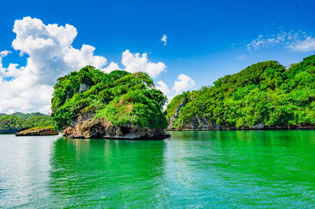 uninhabited bird nesting islands in the preserve of the Dominican Republicの写真素材