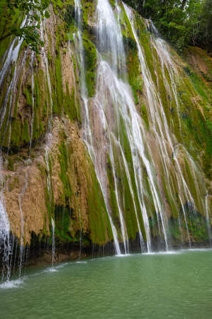 waterfall el lemon in the jungle of the Dominican Republicの写真素材