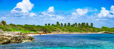 small uninhabited island of Catalinita in the Caribbean Sea near the Dominican Republicの写真素材