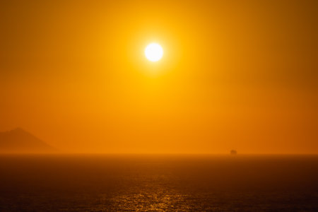 Turkey sea and beach, beautiful sunset at the beachの写真素材