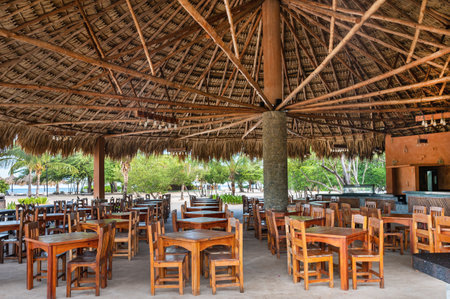 cafe outdoor restaurant table and chair outside snackの写真素材