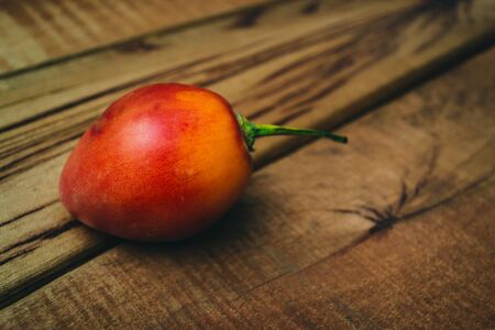 A closeup shot of typical Colombian fruits called "tomato tree"の写真素材