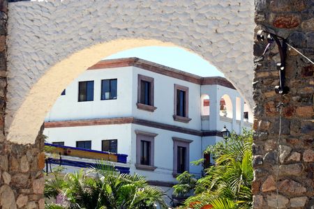 Condos through archの写真素材