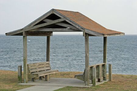 Pavilion on coastの写真素材