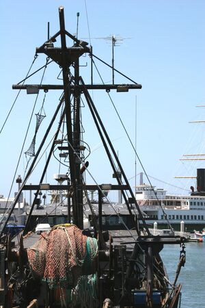 Fishing Boat in marinaの写真素材