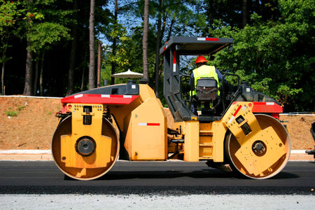 Heavy road construction equipment