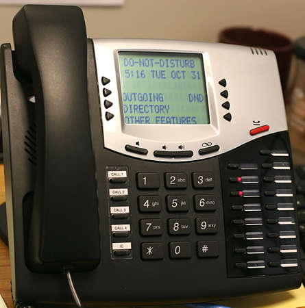 Multi-line business phone with lcd display and digital technologyの写真素材