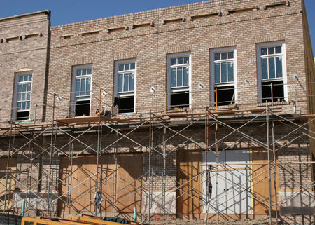 A Brick wall in progress of being built