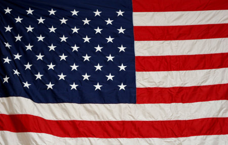 A close up of large American flag