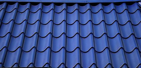 Blue roofing tiles useful for background or detailsの写真素材