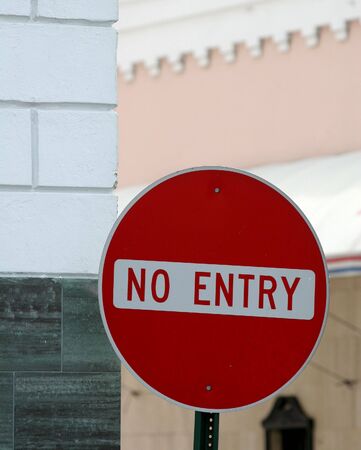 A No Entry sign on a streetの写真素材