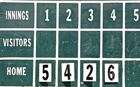 An old fashioned baseball score boardの写真素材