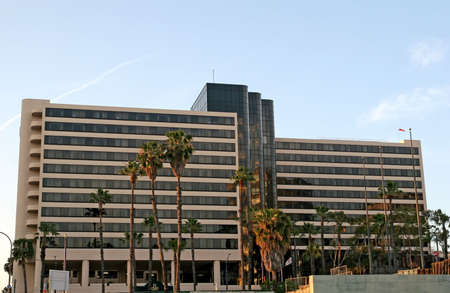 A nice resort hotel in the tropics at dawnのeditorial素材