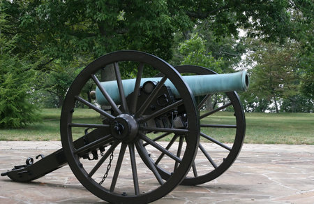 An old cannon from the American civil war at a battlefield