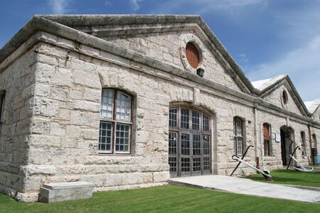 An old stone British fortress on the coast of Bermudaの写真素材