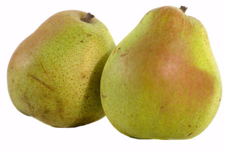 A pair of delicious fresh pairs isolated on whiteの写真素材