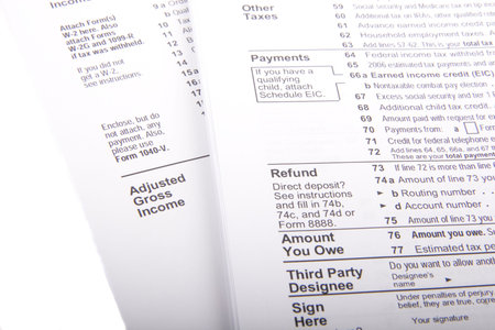U.S. Income Tax Forms on a white background