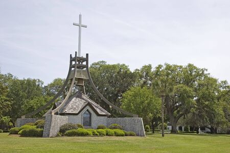 Church bells and a park at a public parkの写真素材