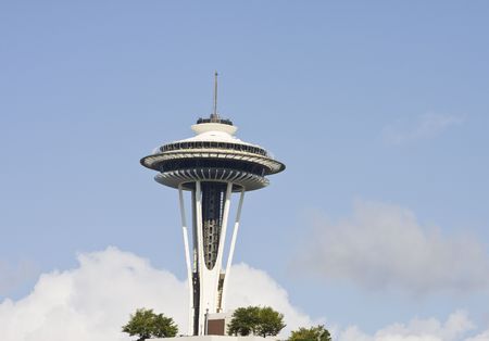The space needle rising above Seattleのeditorial素材