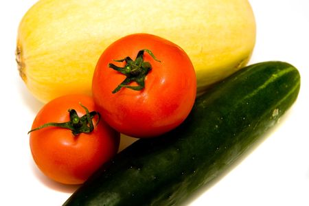 Fresh whole vegetables on a white backgroundの写真素材