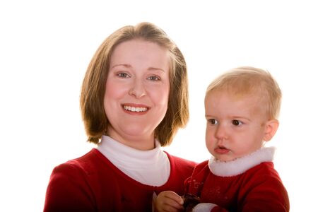 A smiling happy mother and her babyの写真素材