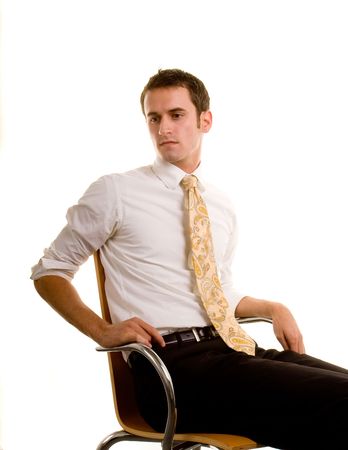 A nice looking young man wearing a tie looking to his rightの写真素材