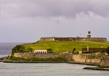 An old fort on the coast of puerto ricoの写真素材