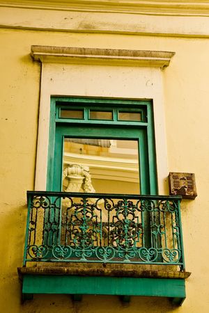 Windows on an old building in Old San Juan, Puerto Ricoの写真素材