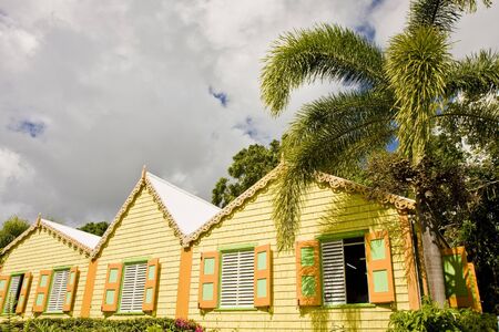 A colorful building in a tropical settingの写真素材