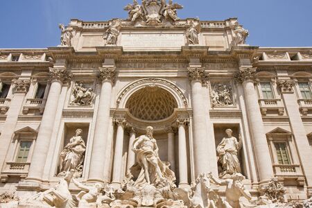 A view of the Trevi Fountain in Rome Italyの写真素材