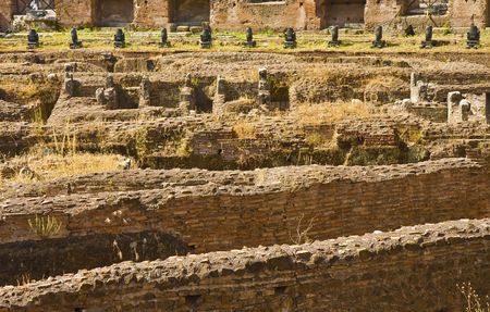 A view of the ancient coliseum in rome italyの写真素材