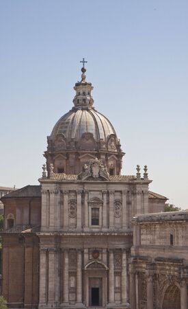 An ancient church next to the roman forumの写真素材
