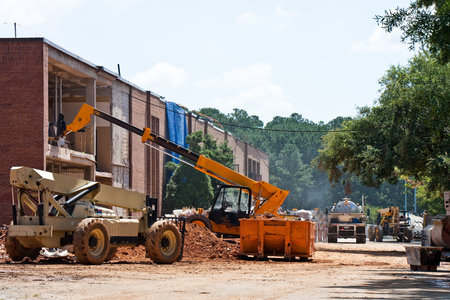A construction project at an old brick school