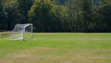 Goals at a neighborhood soccer fieldの写真素材
