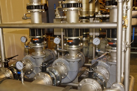 Industrial pump equipment at the manufacturing plantの写真素材