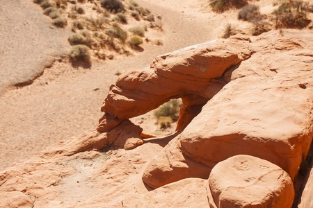 Erosion and natural carvings in a red rock desertの写真素材