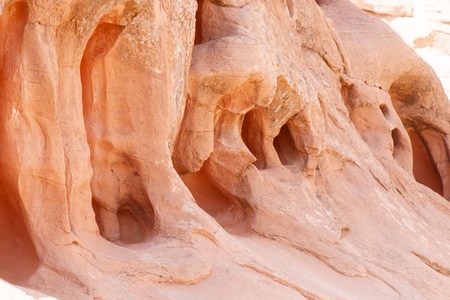 Caves in Red Sandstone Hills in Nevadaの写真素材