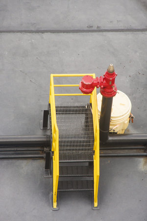 Brighly painted details on a black working barge
